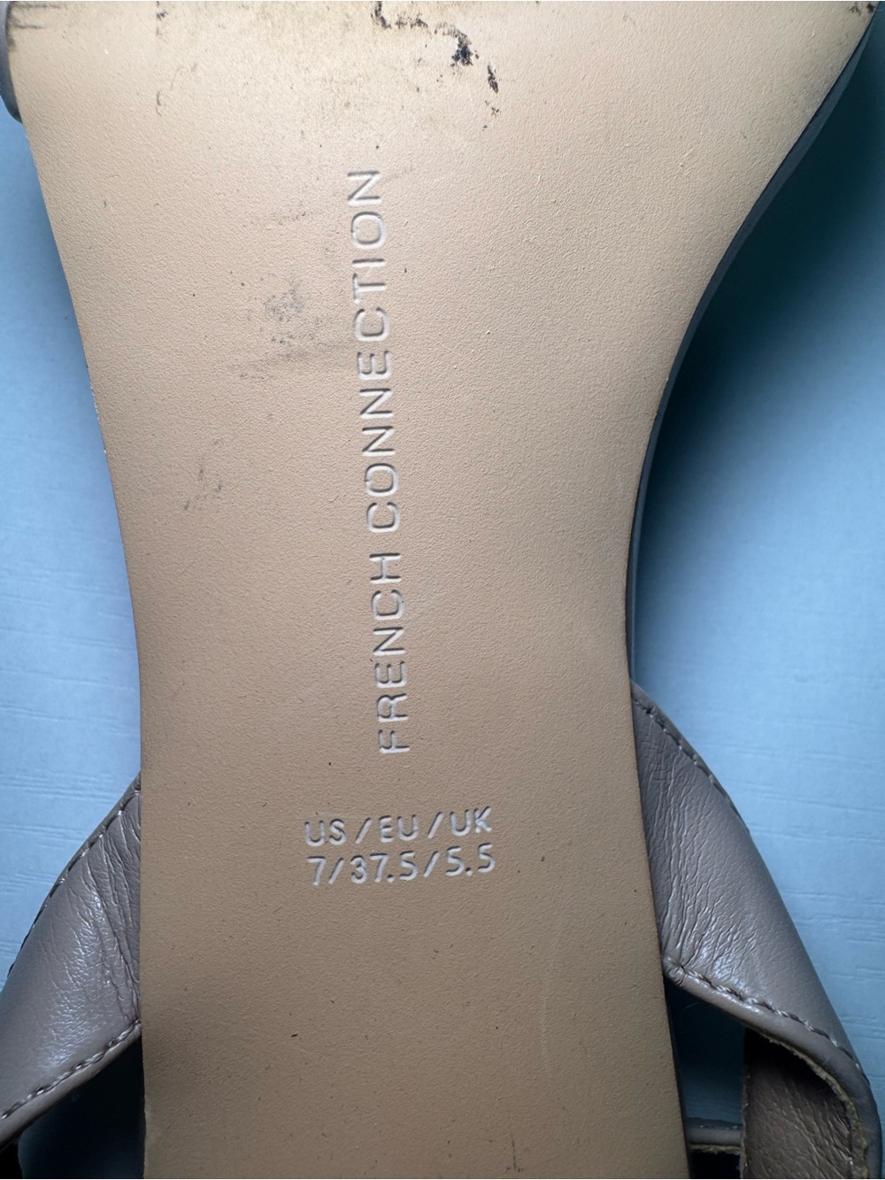 French Connection-Nude Ankle-Strap Block Heel Sandals - Picture 3 of 5